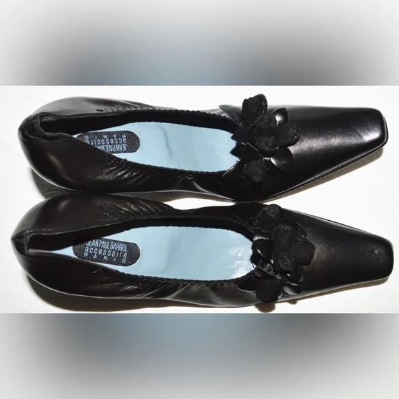 JEAN PAUL BARRIOL ACCESSOIRE PARIS 6 M 37 BLACK LEATHER PUMPS HEELS SHOES FRANCE