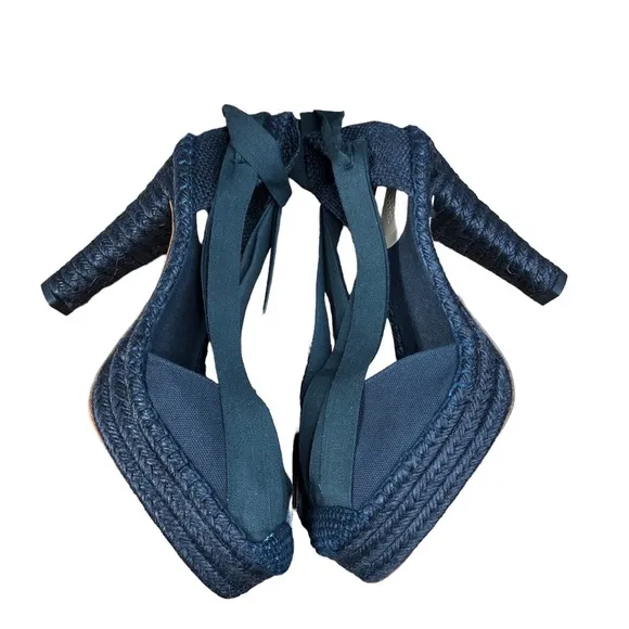 Jean Paul Gaultier black espadrilles 5 inches high never worn Sz 8