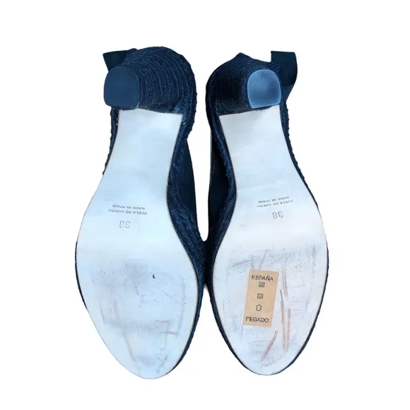 Jean Paul Gaultier black espadrilles 5 inches high never worn Sz 8