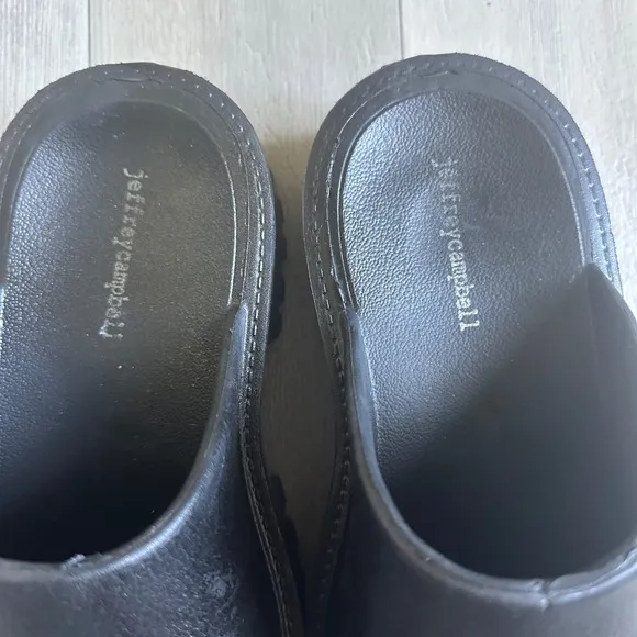 Jeffrey Campbell Clogge Mule Jellies Womens 8 Black Platform Slide On Shoe