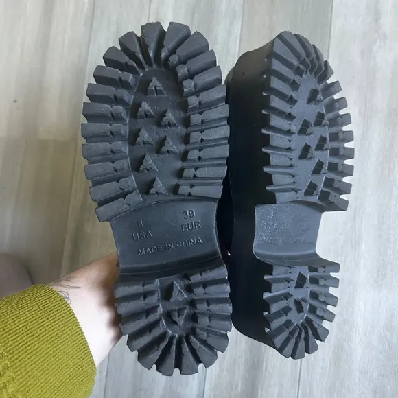 Jeffrey Campbell Clogge Mule Jellies Womens 8 Black Platform Slide On Shoe