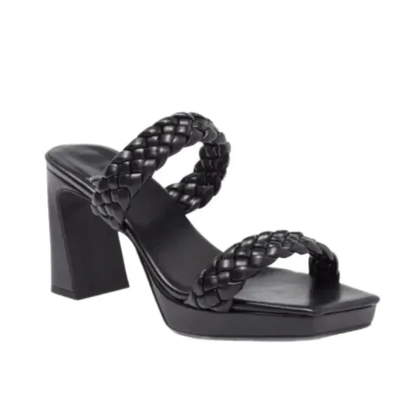 Jeffrey Campbell Delicacy Braided Platform Sandal in Black size 9.5