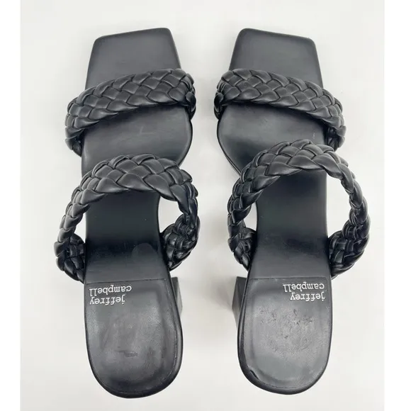 Jeffrey Campbell Delicacy Braided Platform Sandal in Black size 9.5