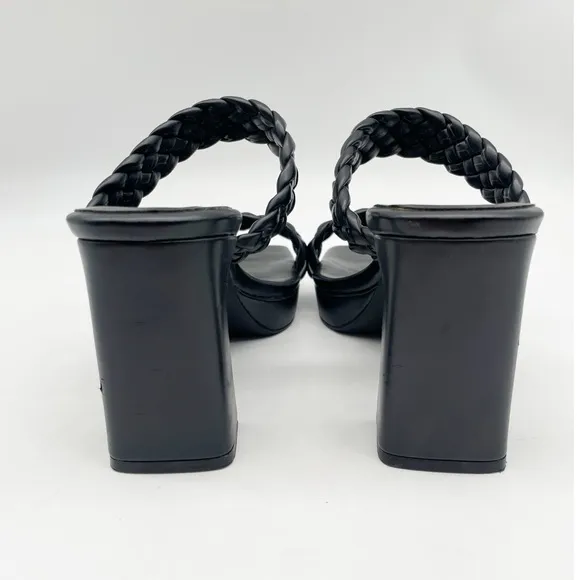 Jeffrey Campbell Delicacy Braided Platform Sandal in Black size 9.5