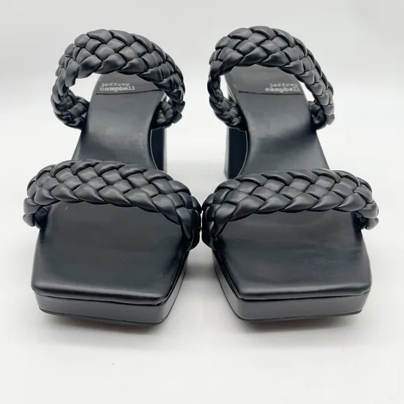 Jeffrey Campbell Delicacy Braided Platform Sandal in Black size 9.5