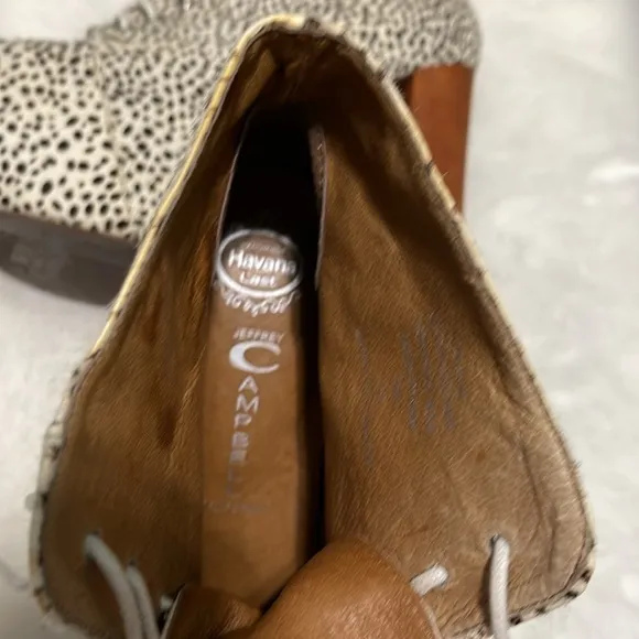 Jeffrey Campbell Havana Lita Calf Hair Animal Print Platform Booties 7.5