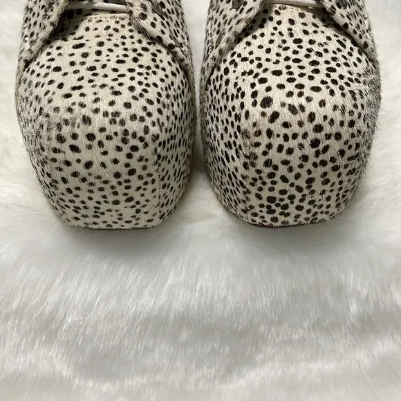 Jeffrey Campbell Havana Lita Calf Hair Animal Print Platform Booties 7.5