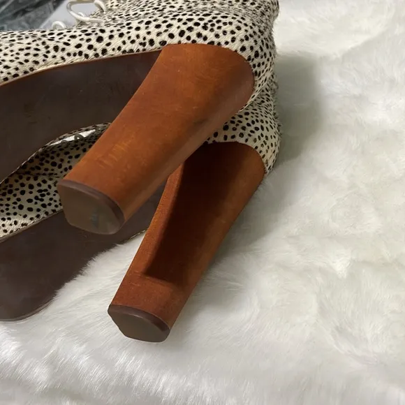 Jeffrey Campbell Havana Lita Calf Hair Animal Print Platform Booties 7.5