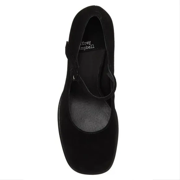 JEFFREY CAMPBELL Kenzley Platform Mary Jane Pumps Heels Size 10 Black Suede NEW