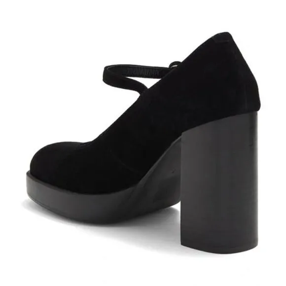 JEFFREY CAMPBELL Kenzley Platform Mary Jane Pumps Heels Size 10 Black Suede NEW
