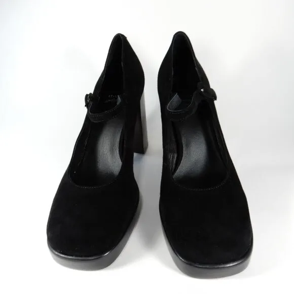 JEFFREY CAMPBELL Kenzley Platform Mary Jane Pumps Heels Size 10 Black Suede NEW