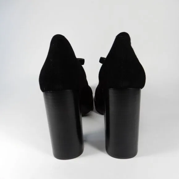 JEFFREY CAMPBELL Kenzley Platform Mary Jane Pumps Heels Size 10 Black Suede NEW