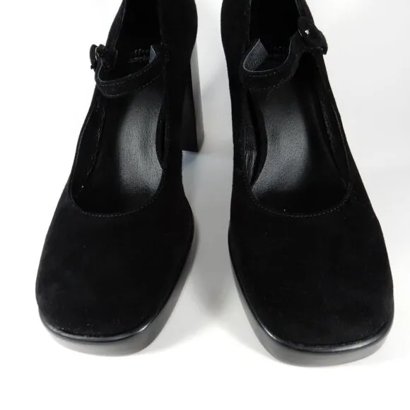 JEFFREY CAMPBELL Kenzley Platform Mary Jane Pumps Heels Size 10 Black Suede NEW