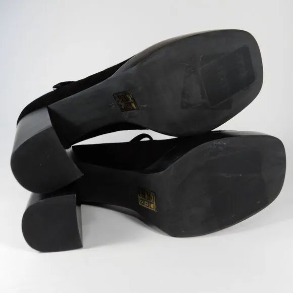 JEFFREY CAMPBELL Kenzley Platform Mary Jane Pumps Heels Size 10 Black Suede NEW