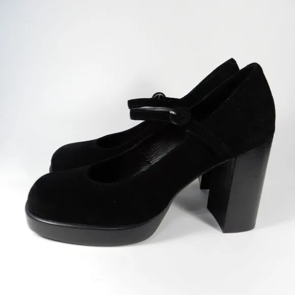 JEFFREY CAMPBELL Kenzley Platform Mary Jane Pumps Heels Size 10 Black Suede NEW