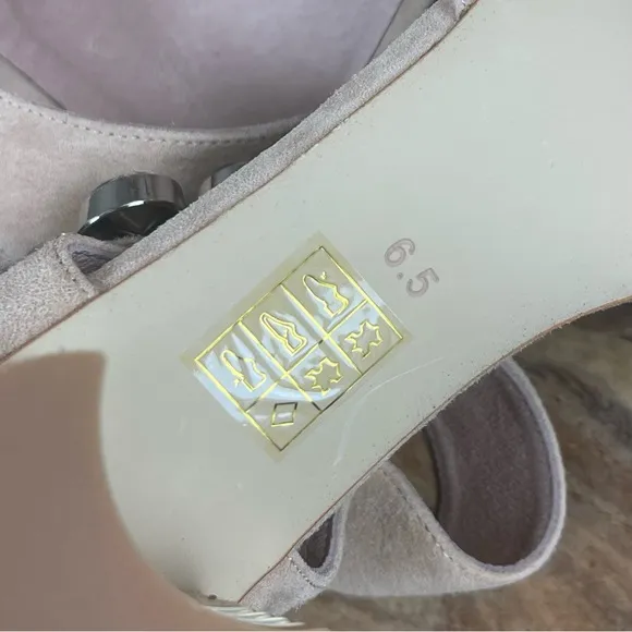Jeffrey Campbell l 6.5 Boleyn Suede Rhinestone Jewel Buckle Block Heeled Sandals