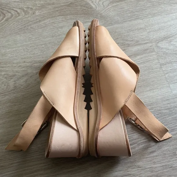 JEFFREY CAMPBELL Nude Leather Wedge Sandals