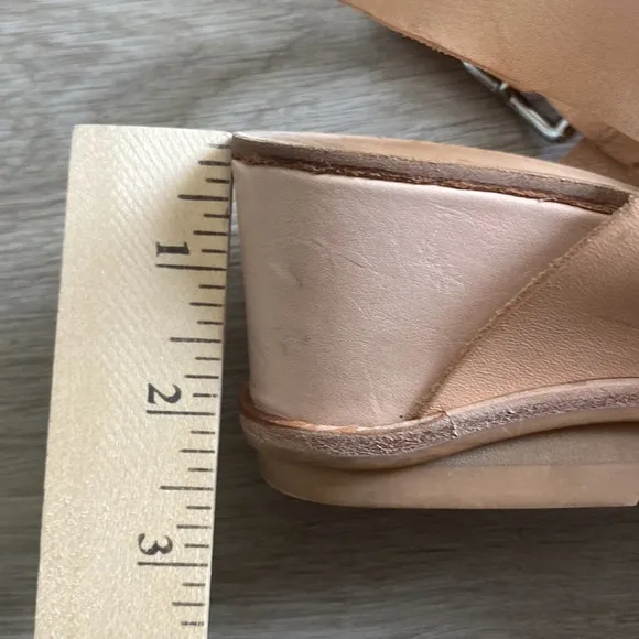 JEFFREY CAMPBELL Nude Leather Wedge Sandals