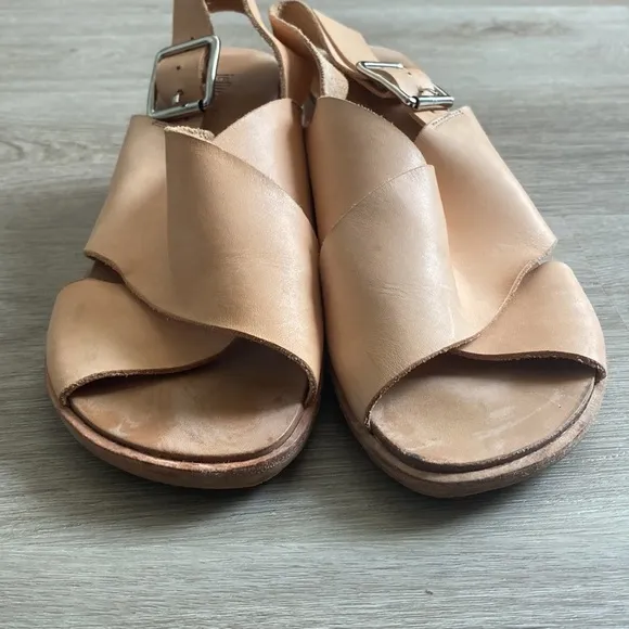 JEFFREY CAMPBELL Nude Leather Wedge Sandals