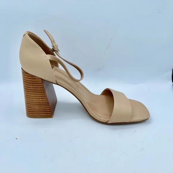 Jeffrey Campbell Nude Pop Star Block Wood Heel Sandal  Size 10