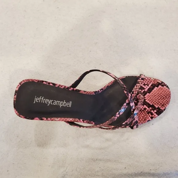 Jeffrey Campbell Pink Snake Slides Mule Sandals