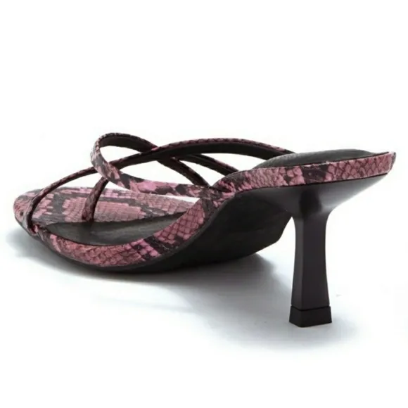 Jeffrey Campbell Pink Snake Slides Mule Sandals