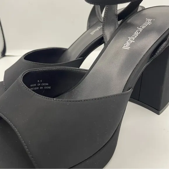 Jeffrey Campbell platform ankle strap black heel sandals women Size 9.5
