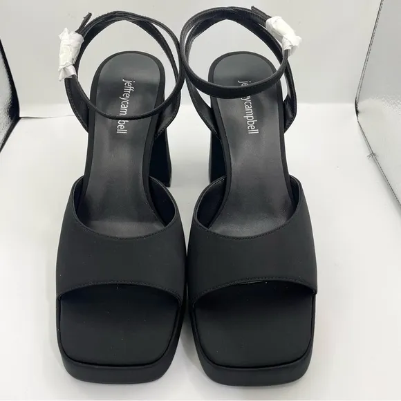 Jeffrey Campbell platform ankle strap black heel sandals women Size 9.5