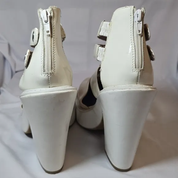 Jeffrey Campbell Platform Chunky Heel Round Toe Ankle Strap Shoes, sz 10
