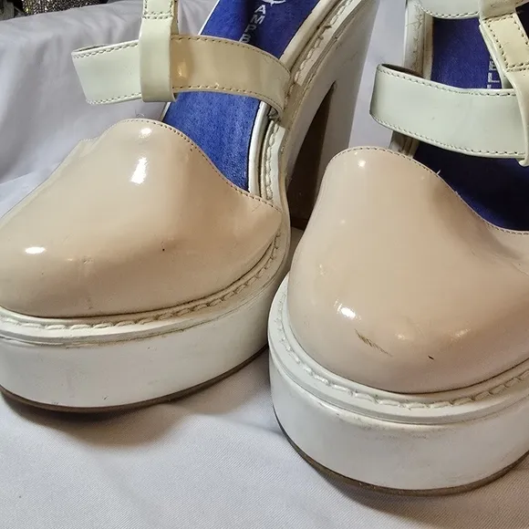 Jeffrey Campbell Platform Chunky Heel Round Toe Ankle Strap Shoes, sz 10