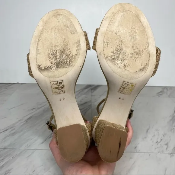 Jeffrey Campbell Rowboat Jute Wrapped Heeled Sandal 8 1/2