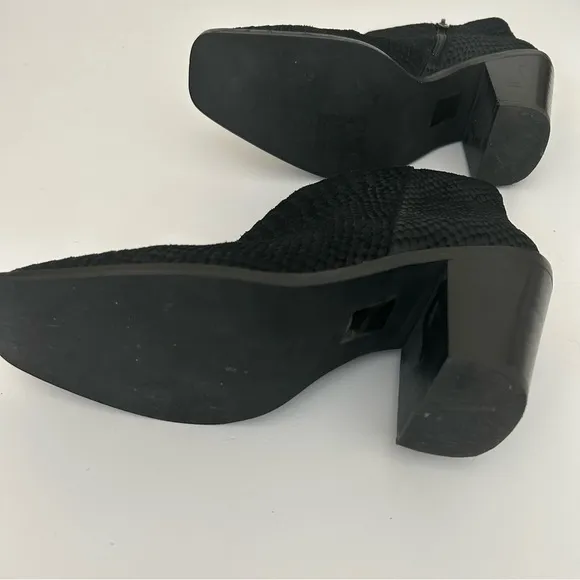 Jeffrey Campbell Square toe Black leather snake suede Rosee Booties Boots -  8