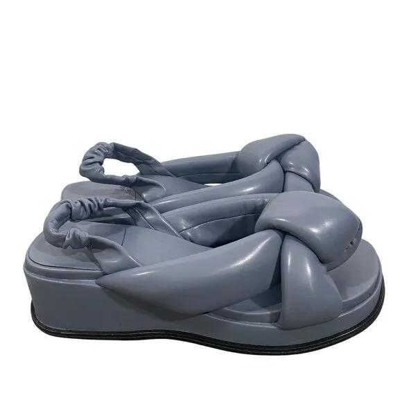 Jeffrey Campbell Sying-Hi Flatform platform sandals shoes retro Dusty Blue 9.5