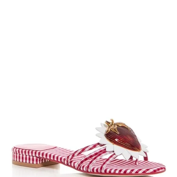 Jeffrey Campbell Women's Abeegail Gingham Slide Sandals  Sz: 8.5