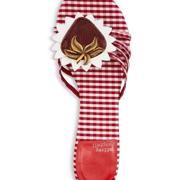 Jeffrey Campbell Women's Abeegail Gingham Slide Sandals  Sz: 8.5