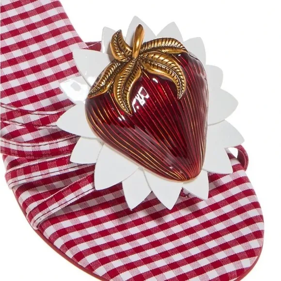 Jeffrey Campbell Women's Abeegail Gingham Slide Sandals  Sz: 8.5
