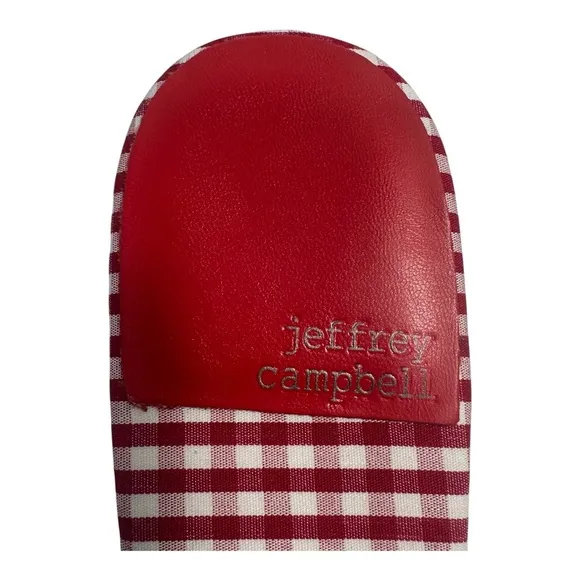 Jeffrey Campbell Women's Abeegail Gingham Slide Sandals  Sz: 8.5