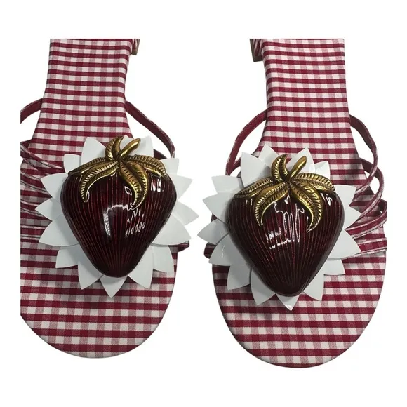 Jeffrey Campbell Women's Abeegail Gingham Slide Sandals  Sz: 8.5