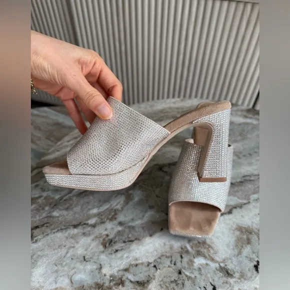 Jeffrey CampbellCaviar Embellished High Heel Slide Sandals size 5.5 mules