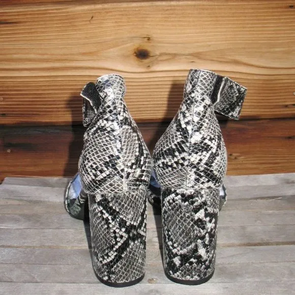 Jeffrey Campbell Snake Print Block Heel Sandals