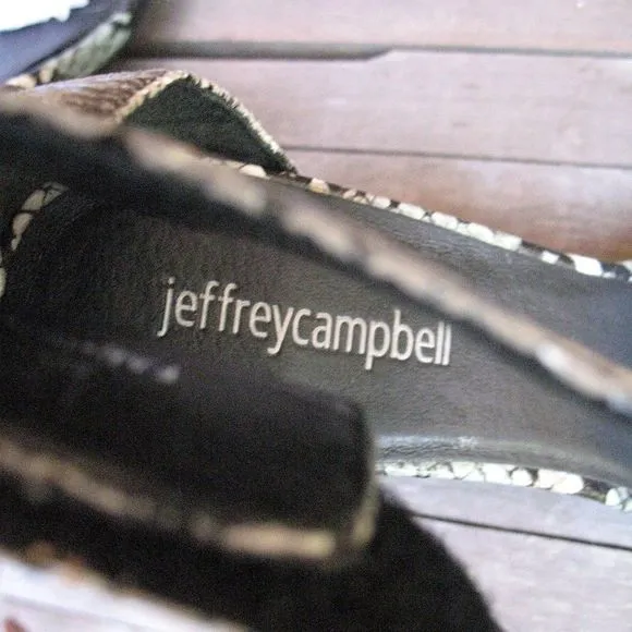 Jeffrey Campbell Snake Print Block Heel Sandals