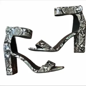 Jeffrey Campbell Snake Print Block Heel Sandals