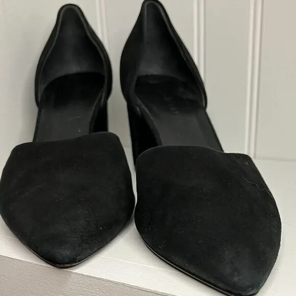 JENNI KAYNE Black Velvet d’Orsay Leather Heels Shoes New Block Heel Pumps 9
