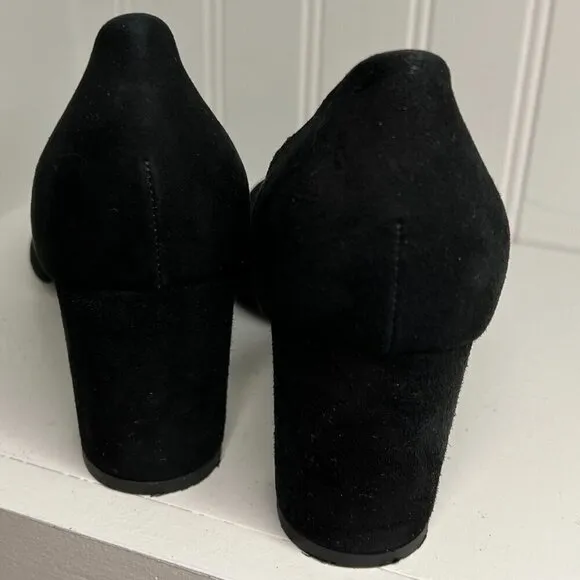 JENNI KAYNE Black Velvet d’Orsay Leather Heels Shoes New Block Heel Pumps 9