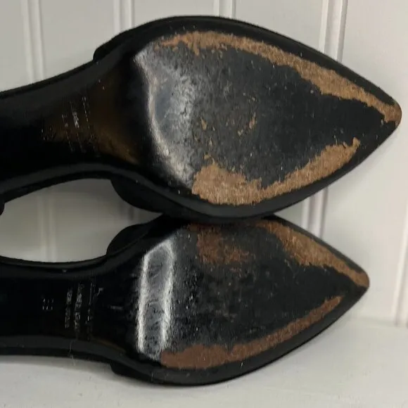 JENNI KAYNE Black Velvet d’Orsay Leather Heels Shoes New Block Heel Pumps 9