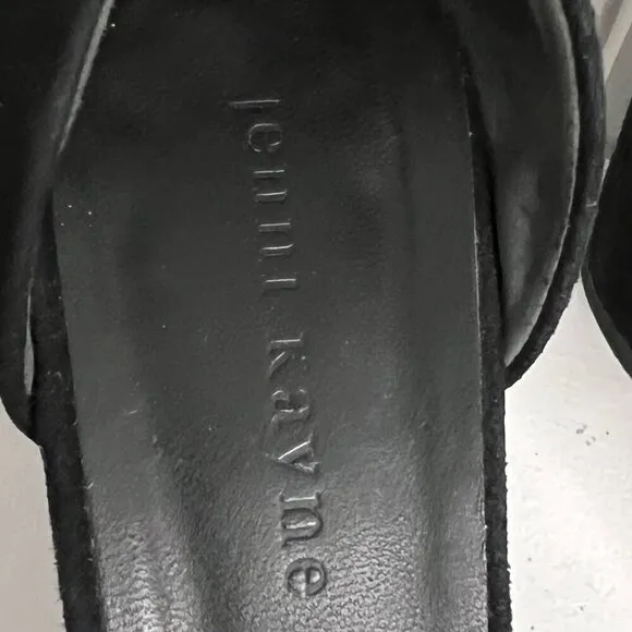 JENNI KAYNE Black Velvet d’Orsay Leather Heels Shoes New Block Heel Pumps 9