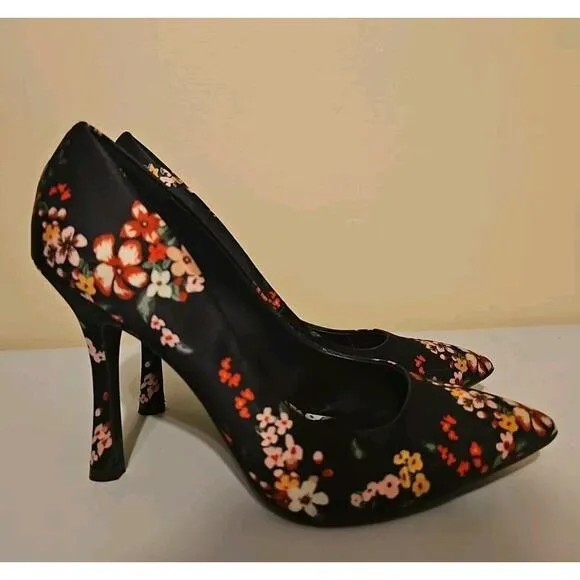 Jessica Simpson Black Floral‎ Pumps Shoes Size 8.5 M