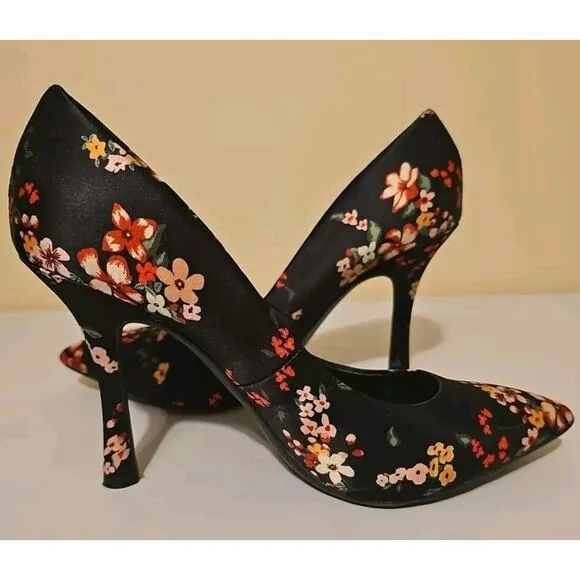 Jessica Simpson Black Floral‎ Pumps Shoes Size 8.5 M