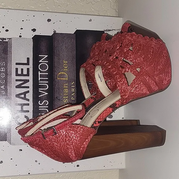 Jessica Simpson Dessie woven platform heel sandal, sz 7.5, eu 37.5,…
