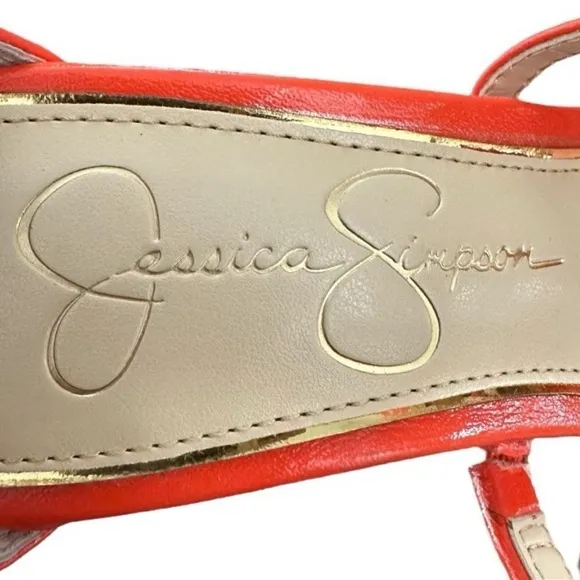 Jessica Simpson Women's Orange Platform Heels JS-AAMINA Miami Sunset Distressed